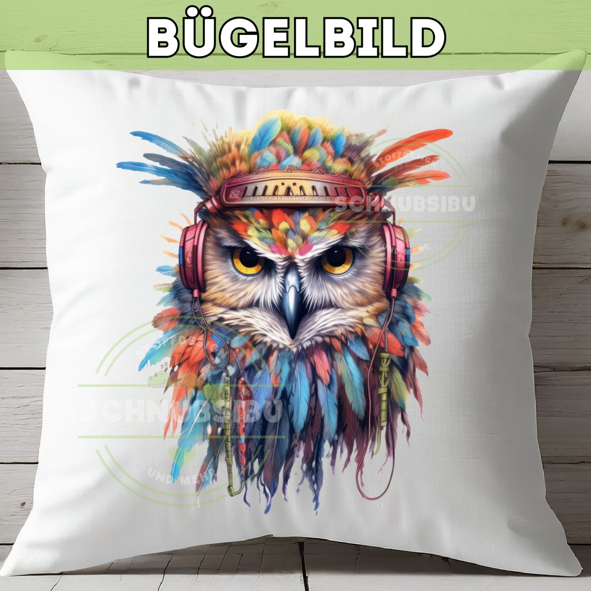 Bügelbild Funky Eule